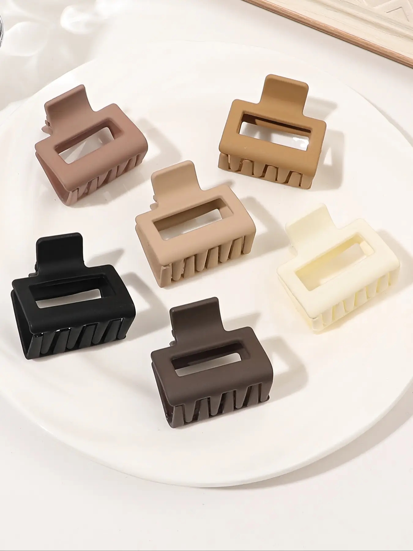 12 Pieces Rectangle Grab Clip Frosted PS Shark Clip Simple Hair Grab Clip Hair Accessories Accessories