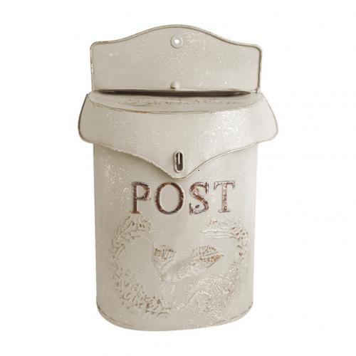 European style iron retro mailbox, sealed suggestion box, newspaper mailbox, Wedding Garden Decoration home mailbox post box: White
