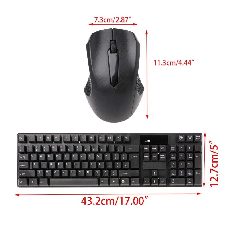 2.4GHz Wireless Keyboard Mouse Set Wireless Keyboard Optical Mouse Combo Kit For Laptop Desktop Computer