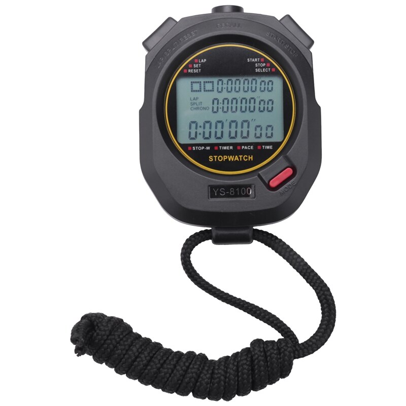 Digital Stopwatch Timer Multifunction Portable Outdoor Sports Running Training Timer Chronograph Stop Watch: Default Title