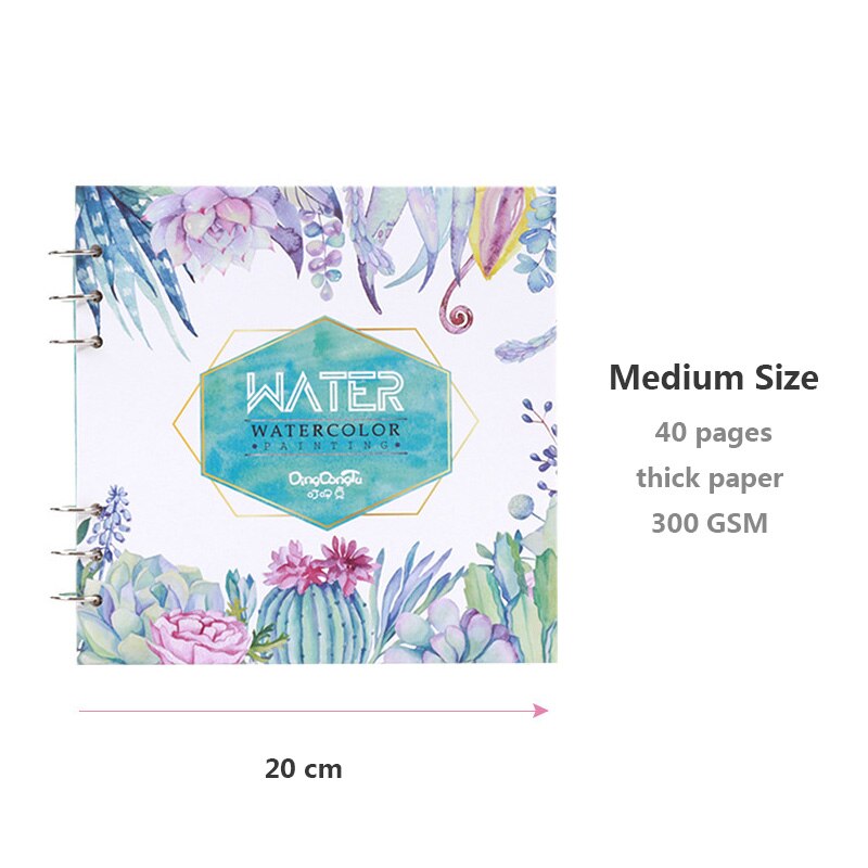Spiral Notebook for Watercolor Painting Sketchbook 40pages Blank Paper 300GSM Loose Leaf Diary Office School Supplies Stationery: Forest-20cm