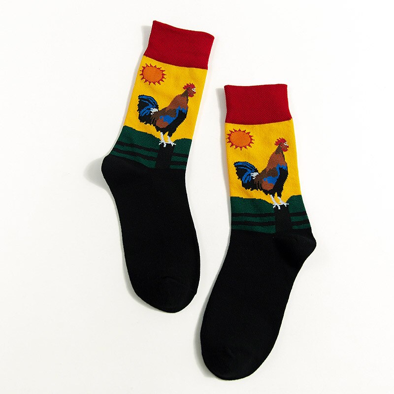 Sokken heren lente en herfst street wild sports crew sokken met cartoon dieren tube sokken