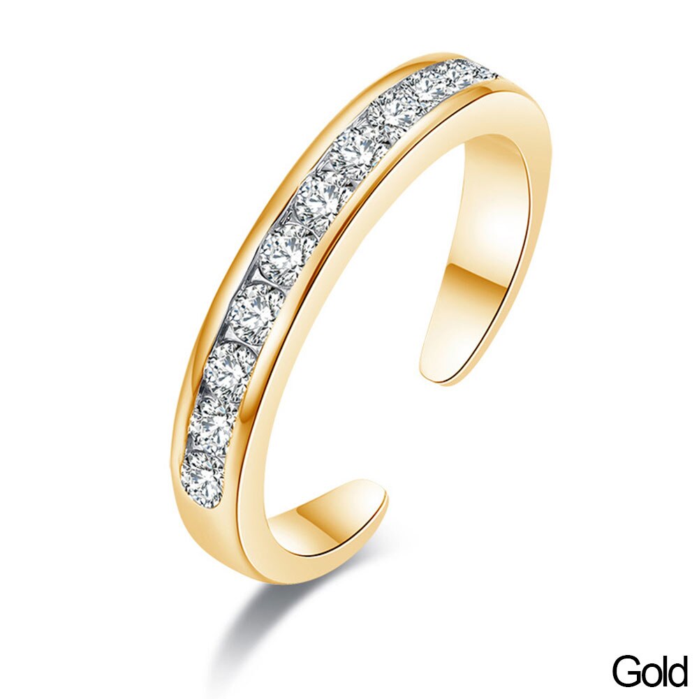 Eenvoudige Legering Kristal Voet Ring Verstelbare Opening Teen Ring Voor Vrouwen Meisje Zomer Strand Sieraden Vinger Ring: Gold