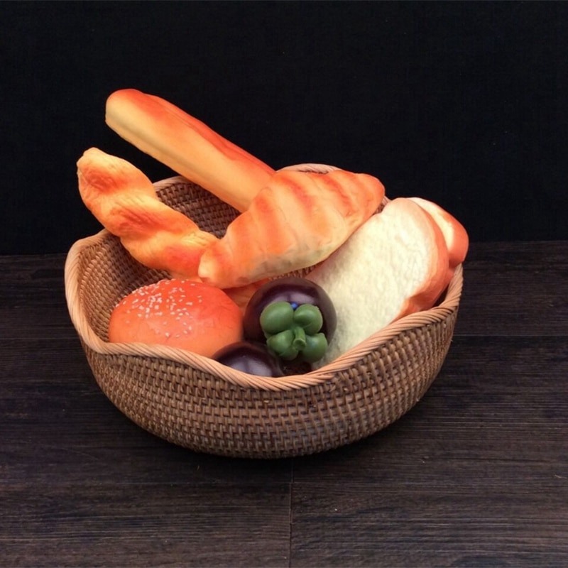 Oval Wicker Woven Basket Bread Basket Serving Basket,10.2Inch Storage Basket for Food Fruit Cosmetic Storage Tabletop and Bathro