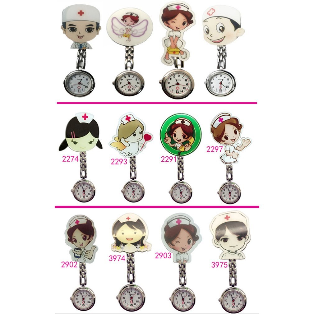 Perfect Nurse Clip-on Fob Brooch Pendant Hanging watch Star Pocket Watch Cute Nurse Doctor Wallet Watch