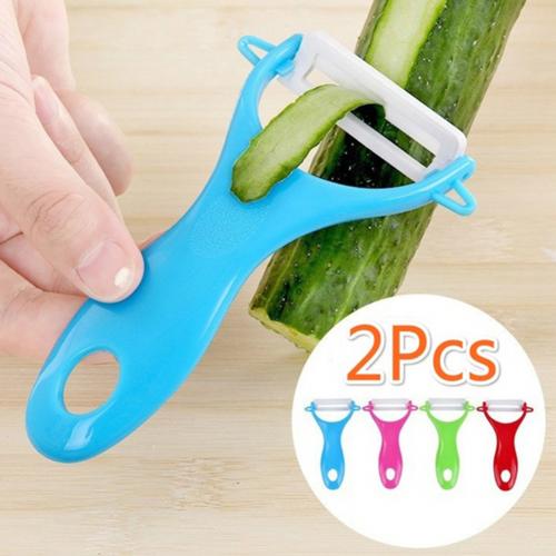 2 stuks keramische dunschiller groente fruit keramische aardappelschiller schilmesje kookgereedschap keukengadget multifunctionele dunschiller: Default Title