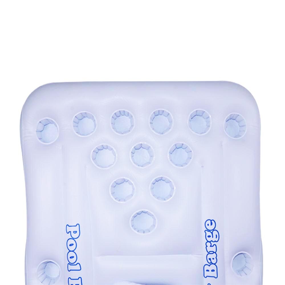 JIAINF Inflatable White 28 holes drinks float rectangle swimming float cup holder party toys water mattress for drinks cups