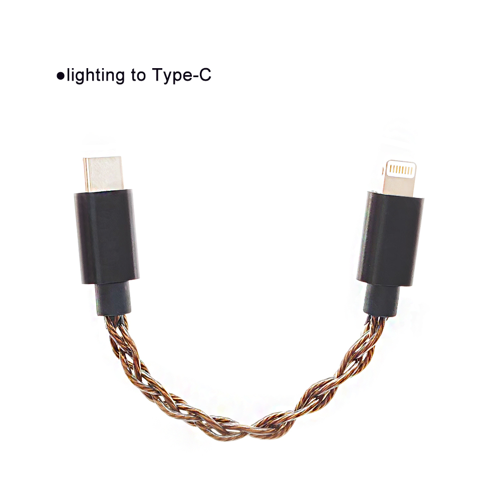 USB Type C naar DAC Hifi-adapter Oortelefoonversterker Digitale decoder Type C naar verlichting AUX Audiokabel Converter OTG-adapterkabel: WHITE / < =0.5m