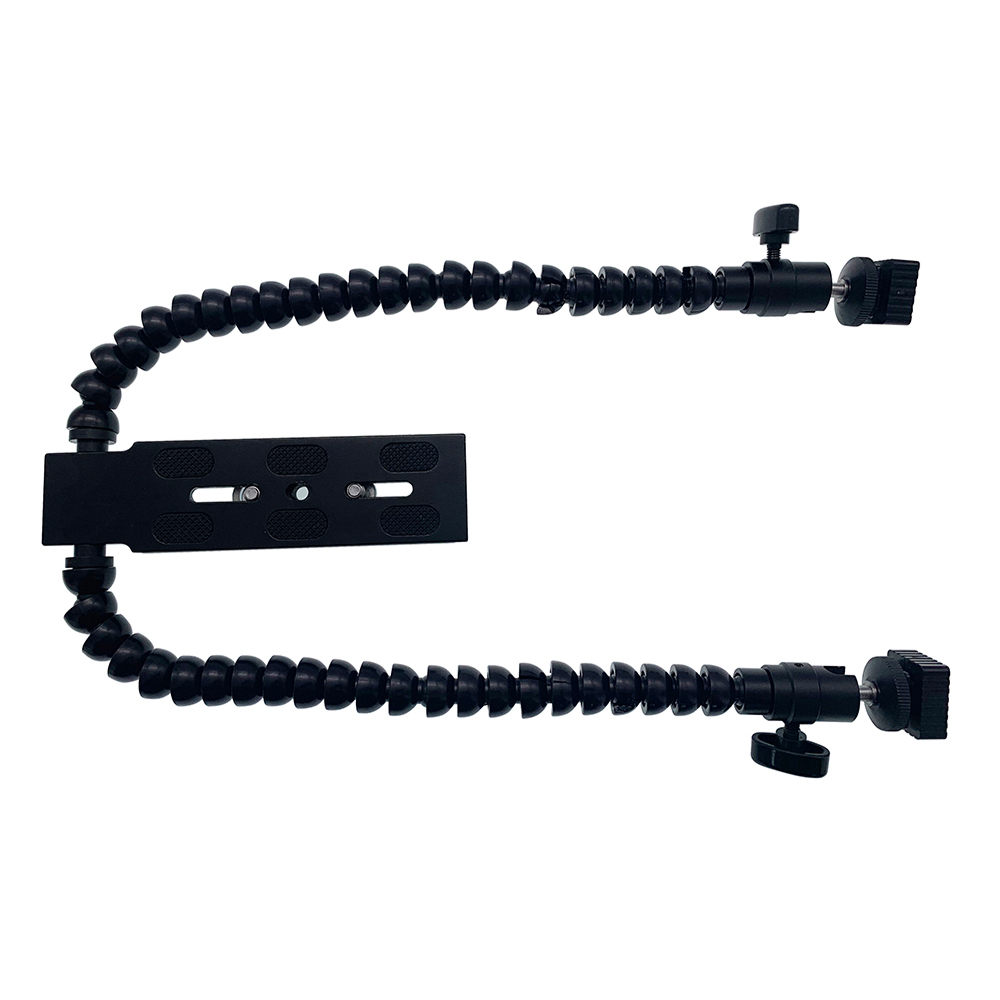 Foleto Flexible double bras support réglable chaussure chaude Flash support de montage pour Canon Pentax Macro Shot accessoires de caméra