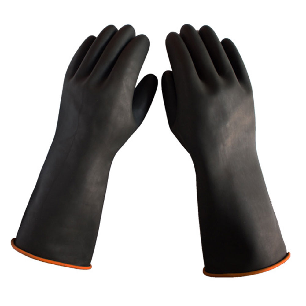 Long Gauntlets Black Thicken Heavy Duty Resist Acid Gardening Oil Protective Chemical Gloves Alkali Latex Industrial Safety Work