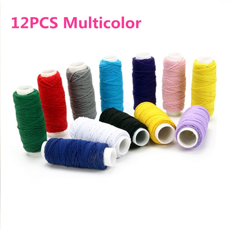 12 x kleurrijke Ronde Naaien Shirring Elastische Craft 20 Meter Spoelen AA7640