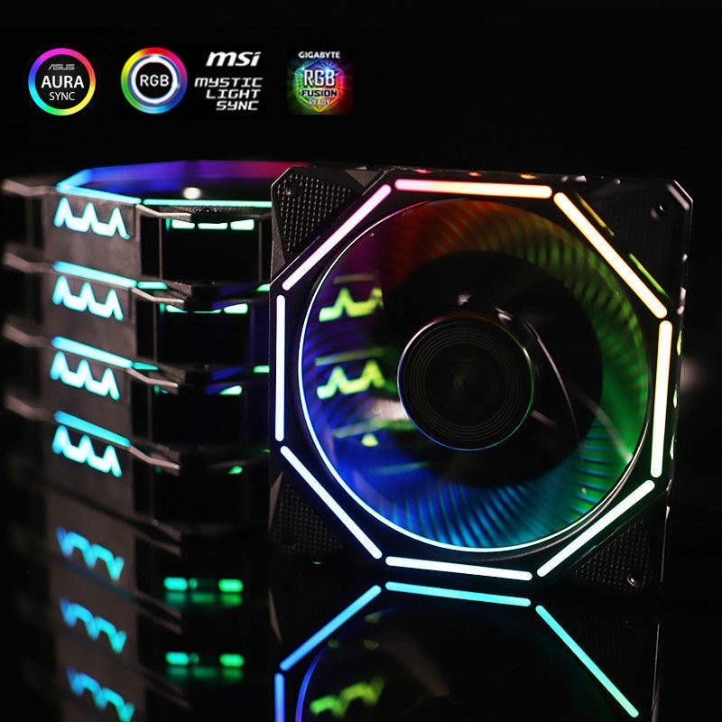 Computer Case RGB Fan KITS LingLong Exquisite Discolorable Halo 12025 For PC Case