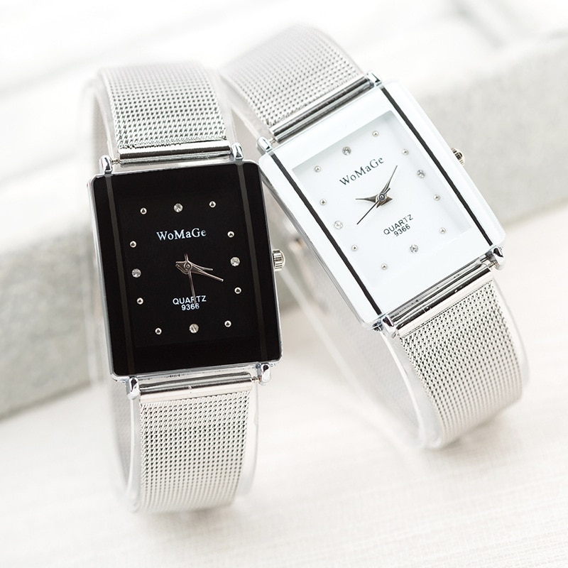 Dameshorloges rechthoekig horloge dames mesh riem quartz horloge dameshorloges relojes mujer relogio feminino