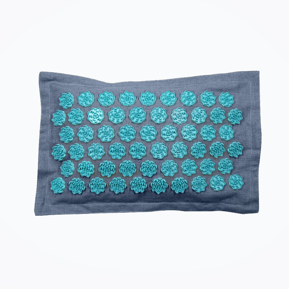 Lotus Acupressure Mat Set Back Body Massage Mat with Pillow Coconut Fiber Pain Relief Shiatsu Massage Cushion Yoga Mat Spike: Gray pillow