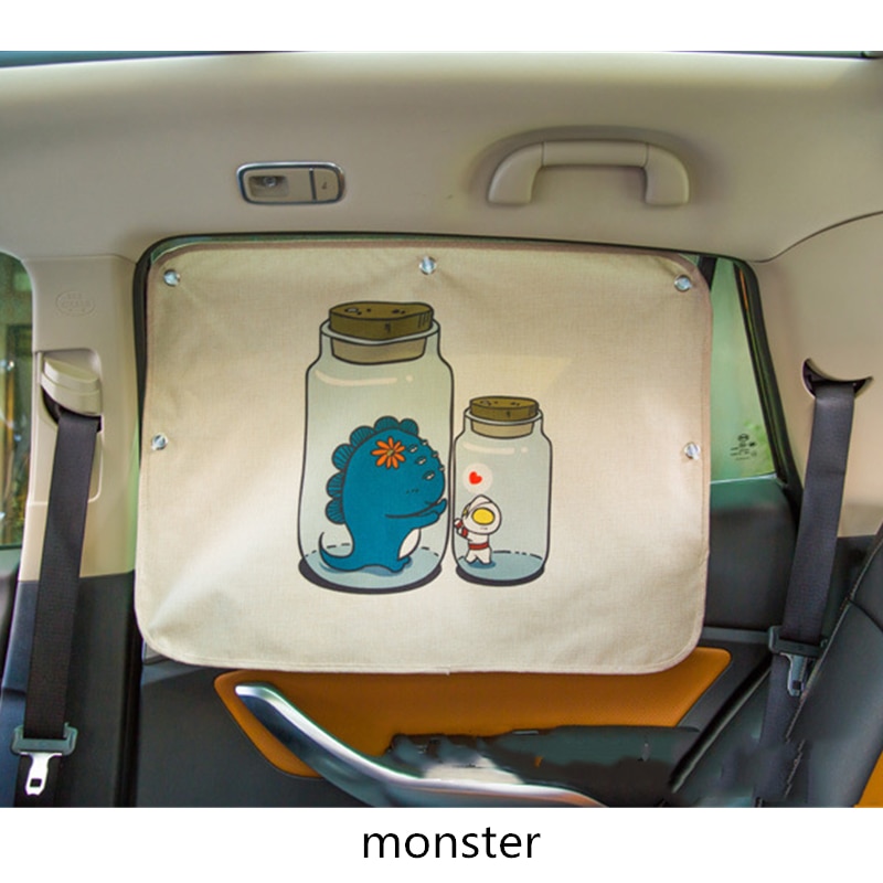 Pare-soleil pour pare-brise de voiture, 70x50cm, joli dessin animé, protection pour fenêtre latérale arrière