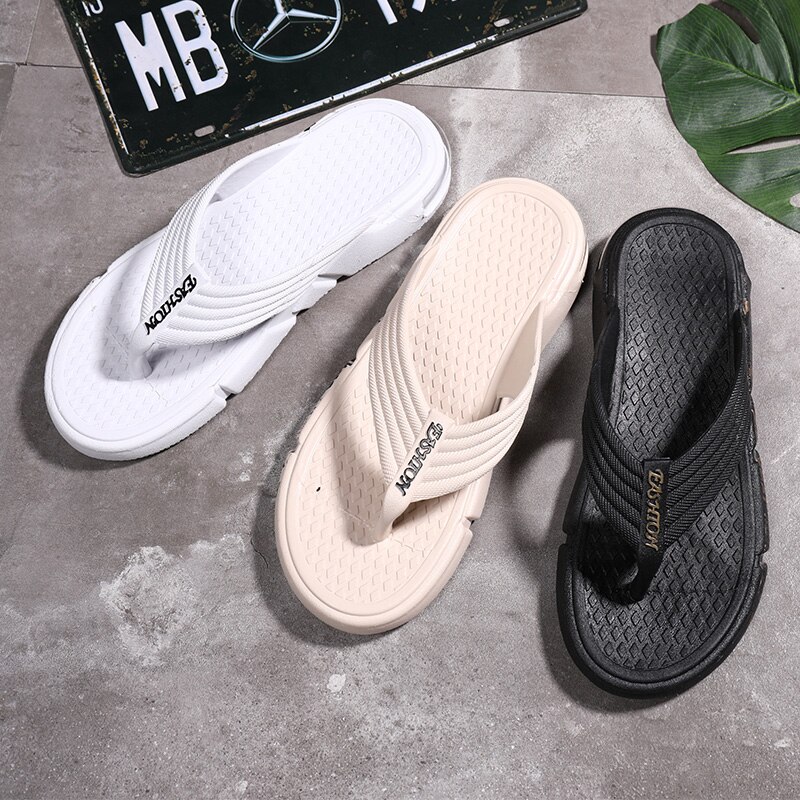 Chinelos masculinos de borracha, chinelos estilo simples, respiráveis, secagem rápida, praia, sapatos casuais para casa