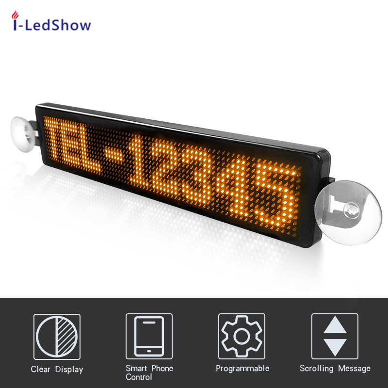 12V P5 12*72Pixels APP control LED car Signs board Car Scrolling Message Display screen multilanguage ultra-tin led disaply