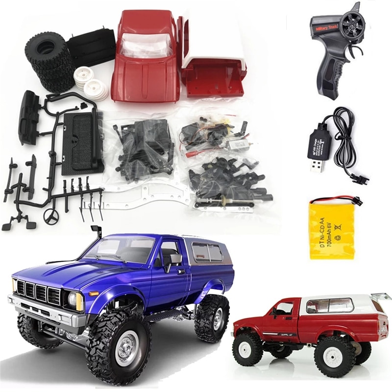 Modèle de voiture télécommandée WPL C24 2.4G tout-terrain, Buggy RC, à monter soi-même, camion à chenilles à grande vitesse, jouets 4WD, KIT en métal, partie Chasis,