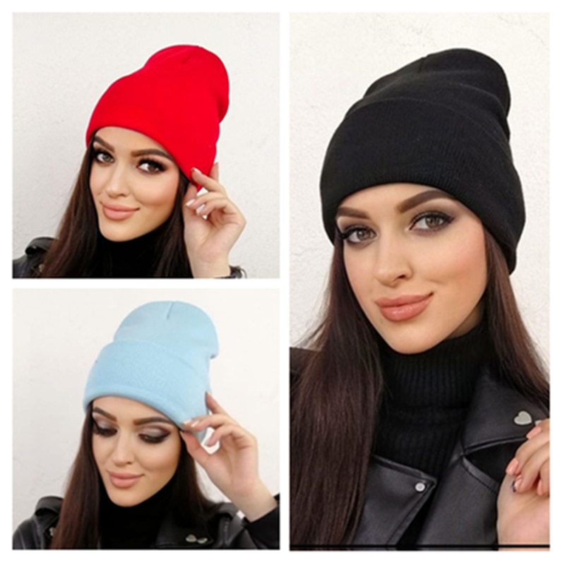 gorro Unisex Multicolor de otoño e invierno para hombre, gorro básico para uso diario, gorro de punto suave para mujer, gorro de calle que combina con todo