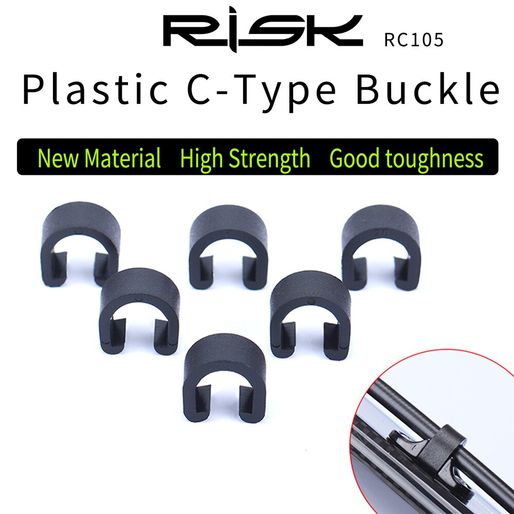 RISK 30pcs/lot Plastic Bike Cable Tube Lock Buckle MTB Road Bicycle Frame On Line Tube Cable Button C/U Type Frame Cable Lock