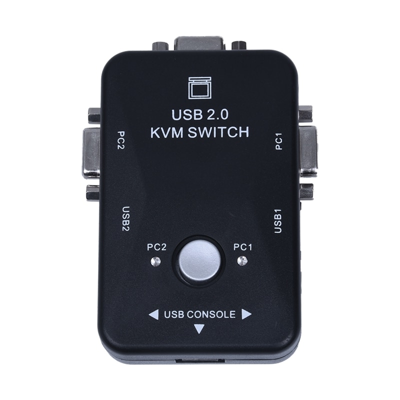 Adaptador de caja de interruptor Manual KVM todo en uno, Mini 2 puertos, con conector USB