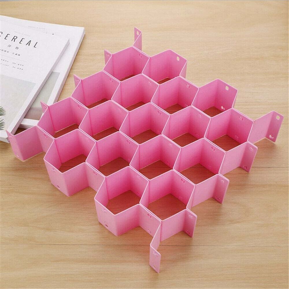 Schublade Waben Schindel Partition Teiler Kasten Separator DIY Netz Lagerung Organizer Zell Sortierung Höschen Socken: A rosa