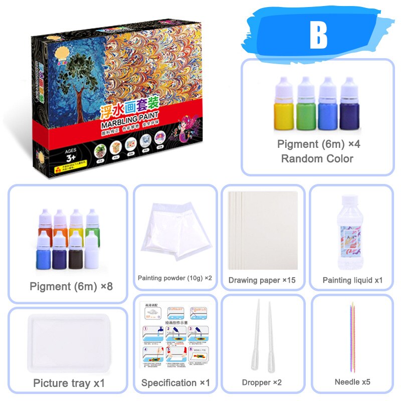 Floating Painting Suit Water Dipping Kit Drawing Tools Parent-Child Puzzle Children Doodle H-best: b