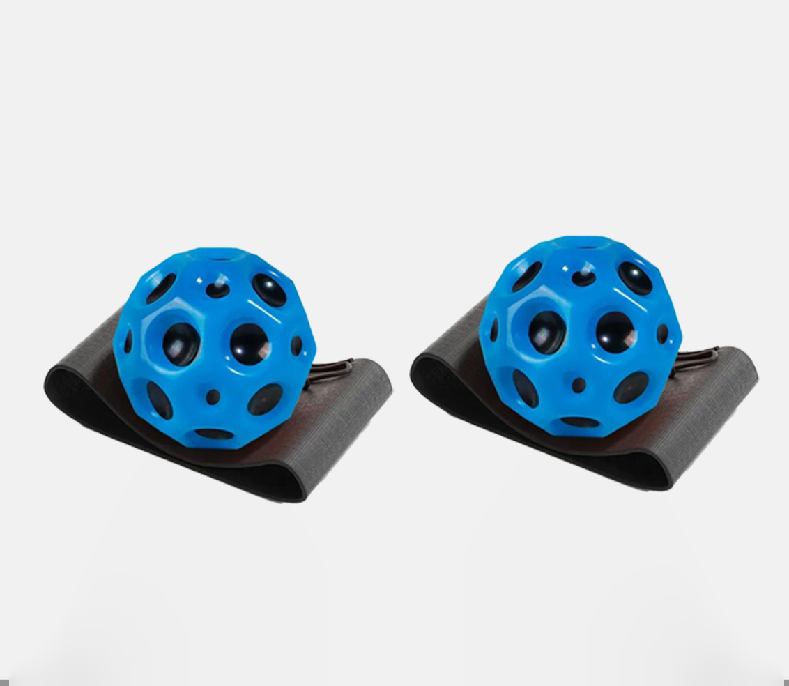 Weicher poröser Hüpfball, Mondform, Anti-elastischer Ball, Indoor-Spielzeug für Kinder, Stressabbau, kreatives , lustiger Spielball: Blau