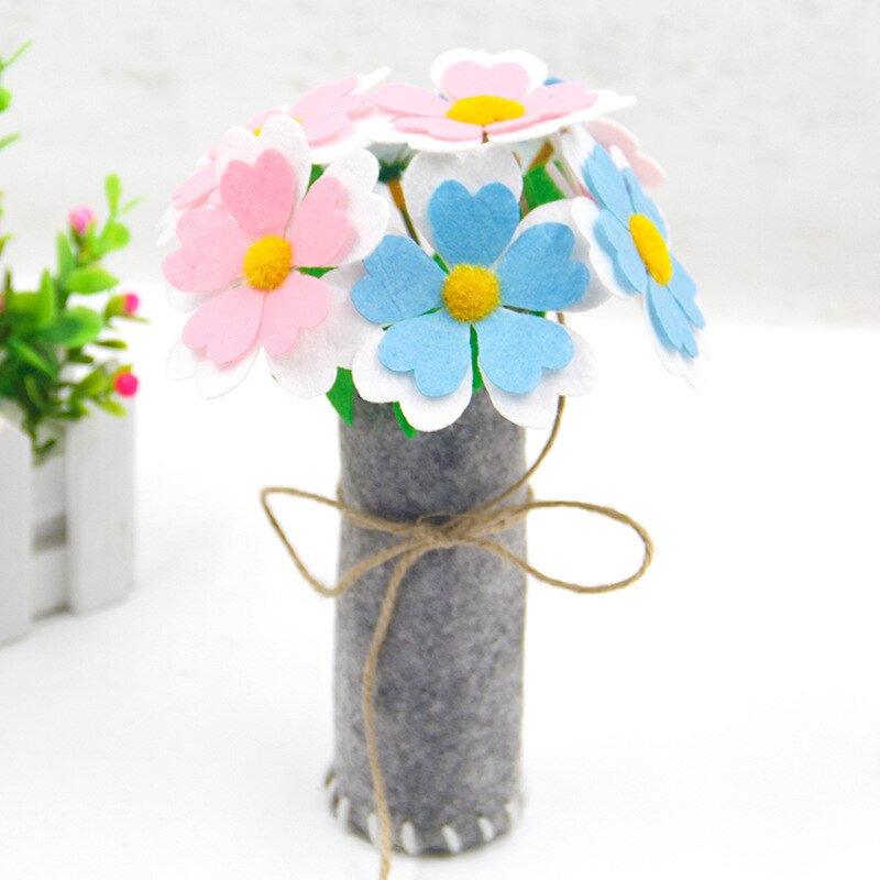 DIY Manual Mother's Day Potted Plants Bouquet Simulation Manual Homemade Fabric Bouquet Material Kit Learning Craft Toy: 6-XHNF