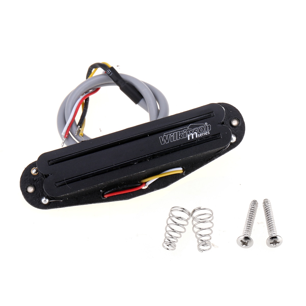 Wilkinson Low Gauss Rail Ceramic Single Coil Sized Humbucker Neck Pickup for Strat Electric Guitar, Black Rail