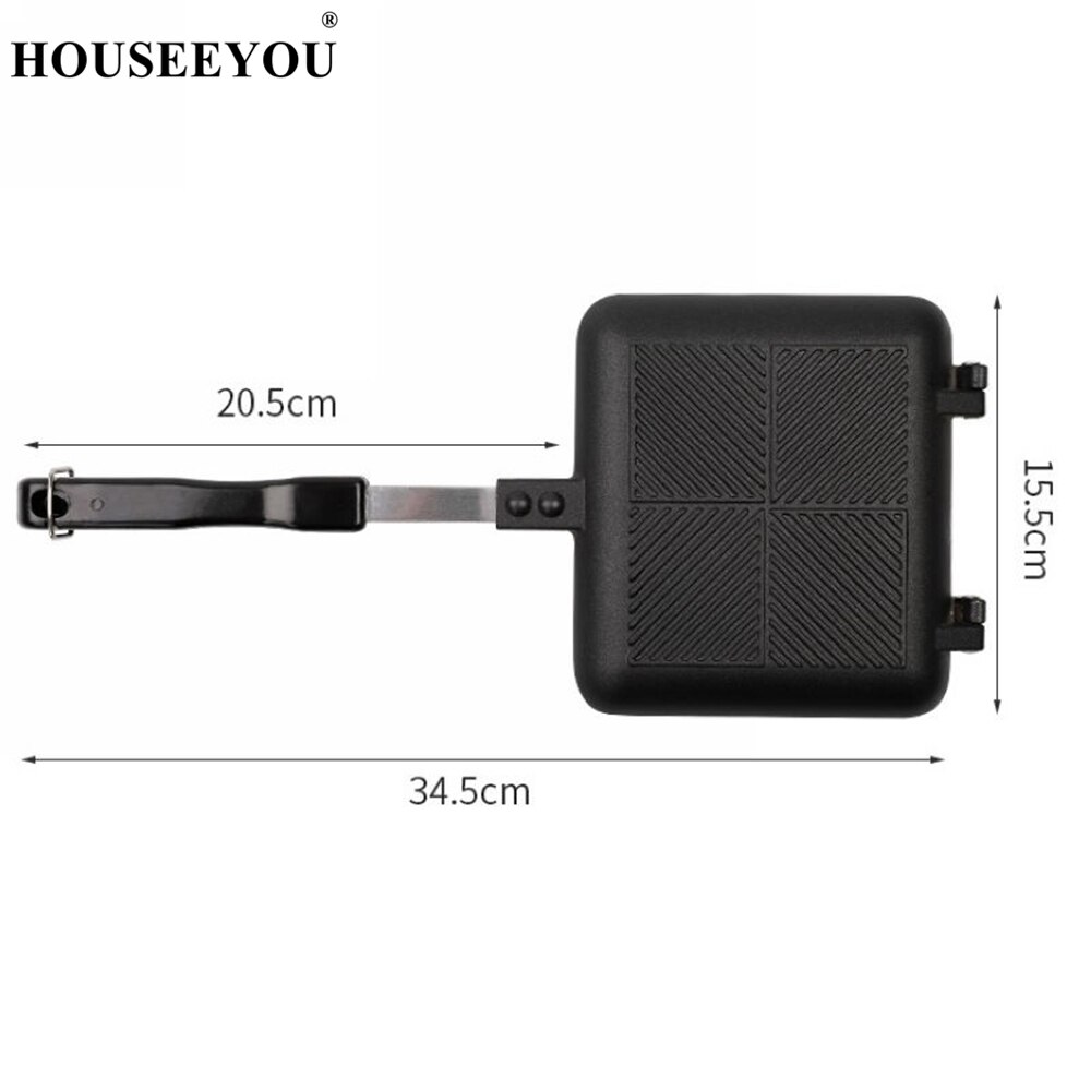 Non Stick Aluminum Frying Pan Sandwich Maker Bread Toast Breakfast Machine Waffle Pancake Baking Barbecue Oven Grill Gas Cooker