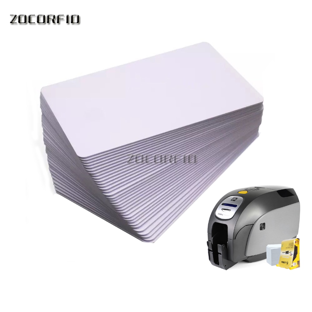 100pcs/lot Premium Blank PVC Cards for ID Badge Printers Graphic White Plastic CR80 for Fargo Magicard Printers