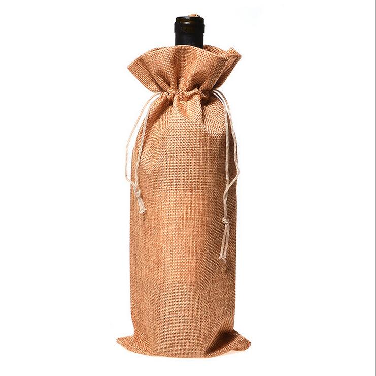 4Stck Burlap Wein Taschen mit Kordelzug, Wein Taschen , Einzelnen Wiederverwendbare Flasche Taschen Perfekte für Reise, hochzeit, Geburtstag, Party: khaki