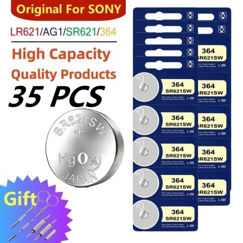 Oryginał dla SONY 364 SR621SW bateria 1,55 V baterie guzikowe robić zegarków zabawki zdalne baterie monetowe: Niebieski