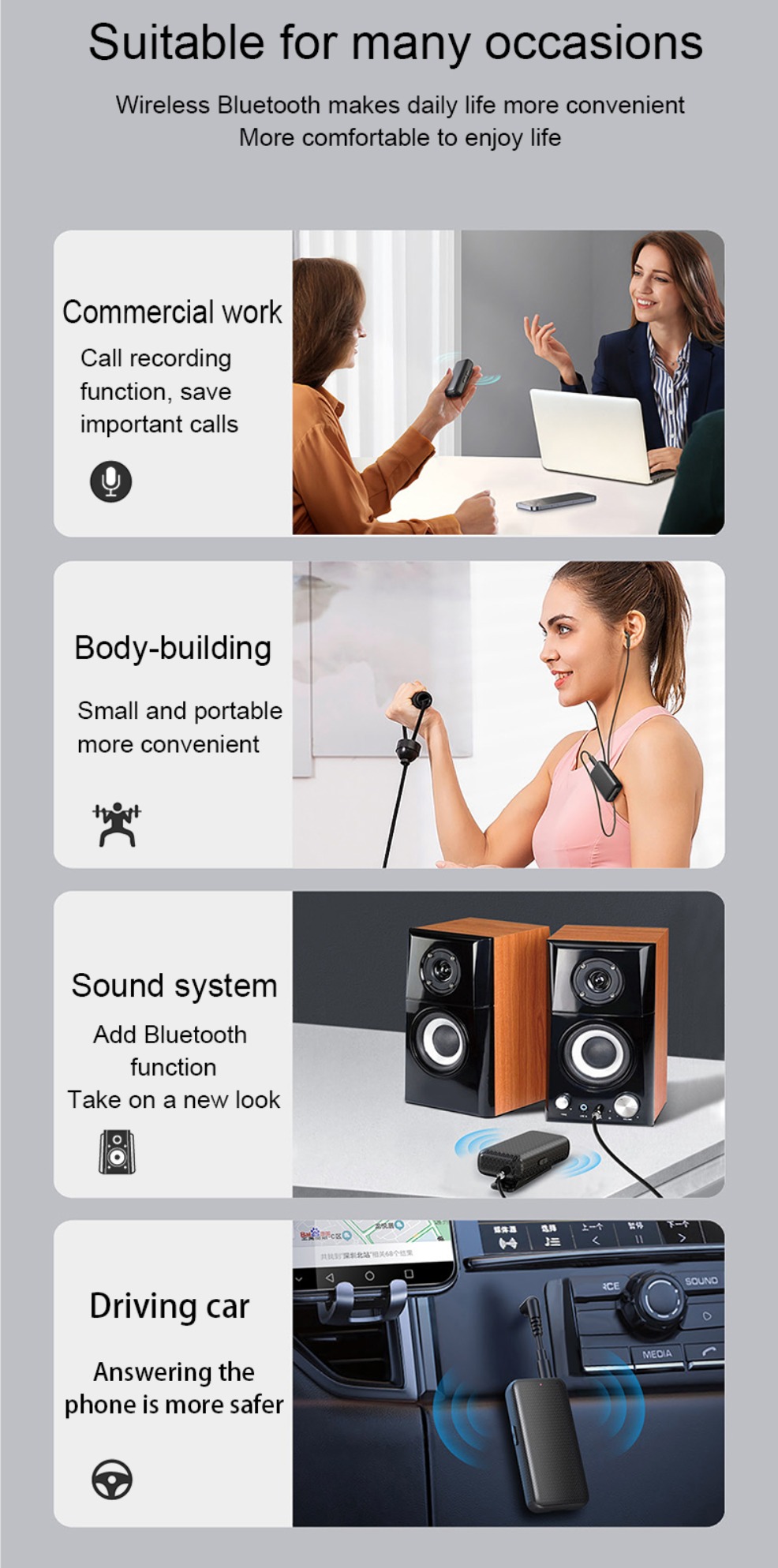 Bluetooth 5.3 Adapter Dongle 3.5mm AUX Jack Bluetooth Car Adapter for Wired Headphones TV Car Speaker MP3 Player Audio Receiver