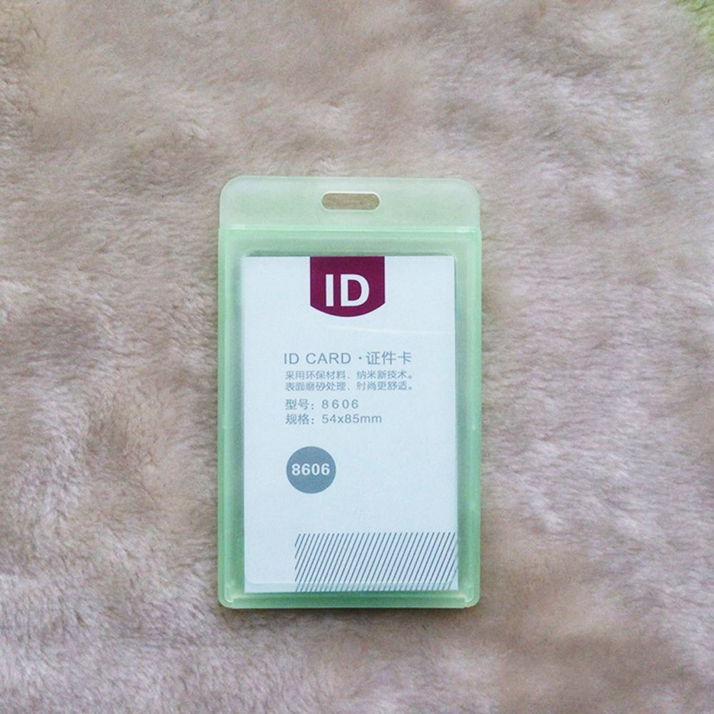 Vandtæt gennemsigtig pvc kortholder holdbar hård plast id badge holder medarbejder navneskilt: Grøn