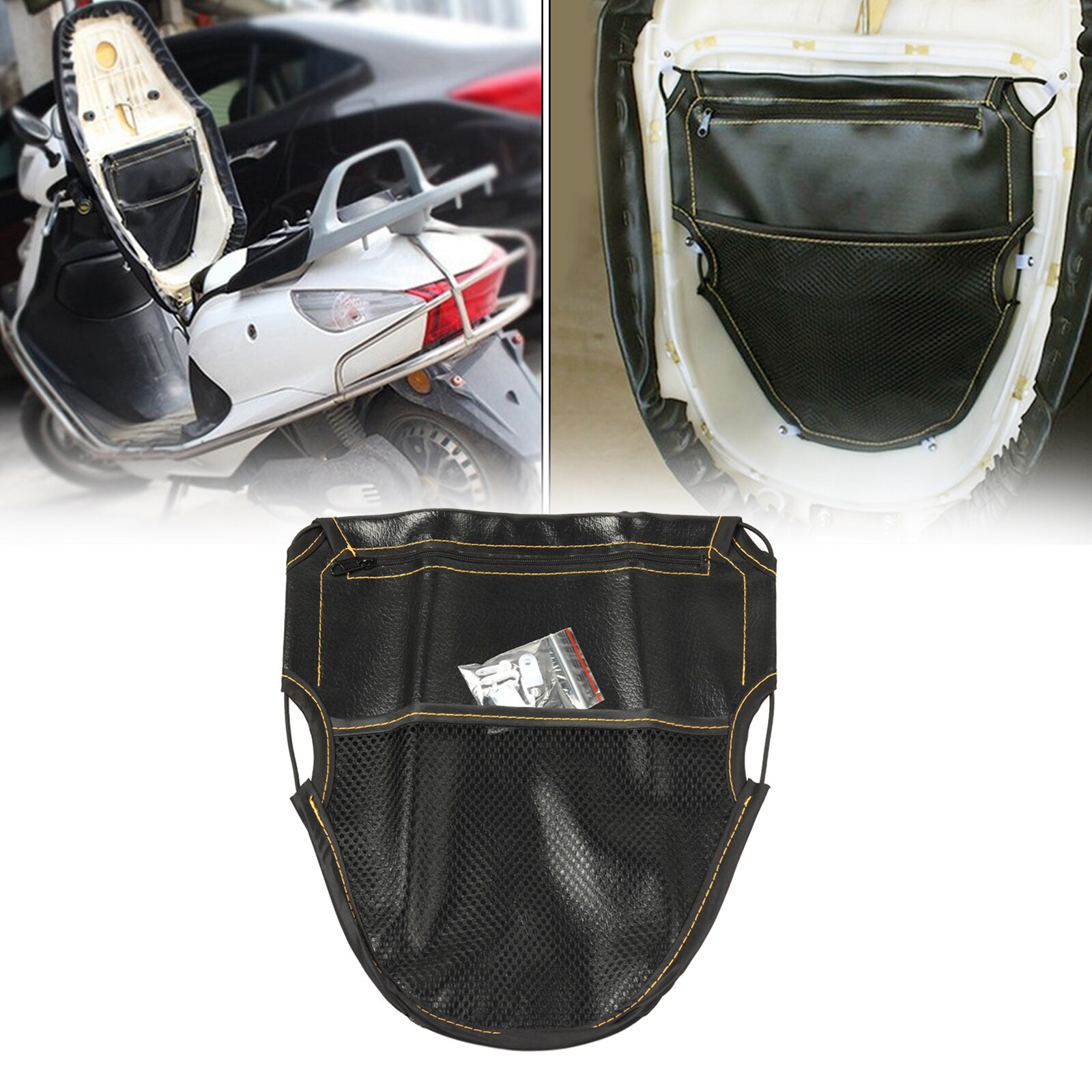 PU Motorbike Motorcycle under Seat Storage Pouch Bag for Wallets Cards and Documents