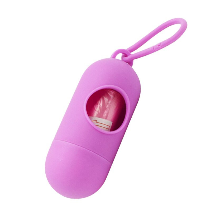 Dispensador de Bolsa para popó de policarbonato para perros y gatos, juego práctico de basura, suministros de limpieza, 1 unidad, 30 Bolsa para popó: plum
