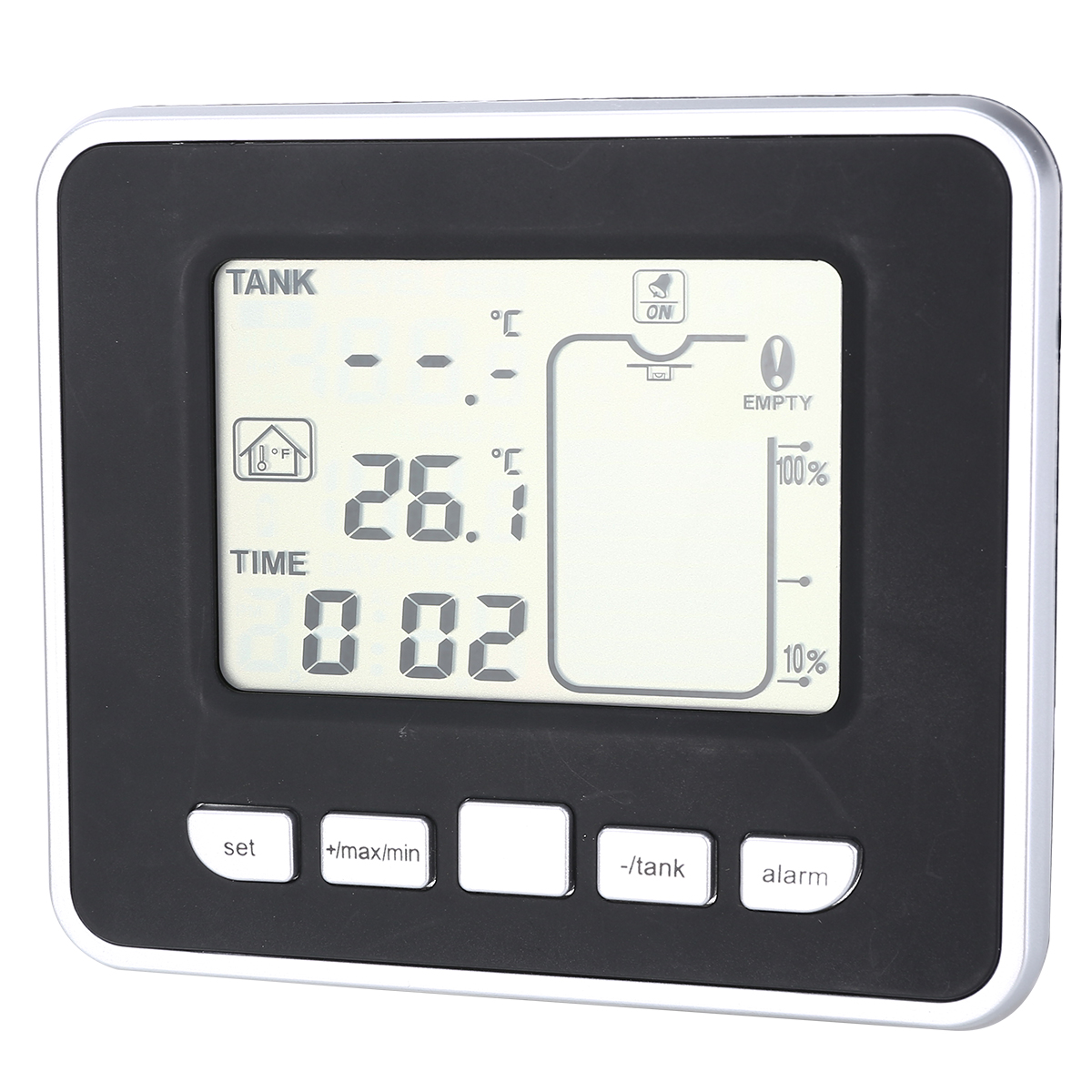 1pcs Mayitr Ultrasonic Water Tank Level Meter Temperature Sensor Display Time Low battery Indicator Instruments