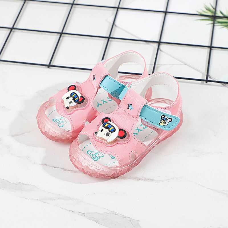 Zomer Mode Baby Boy Meisje Schoenen Cartoon Leuke Pu Zachte Bodem Sandalen Peuter Eerste Wandelaars Baby Schoenen S80: Roze / 20(Length 14cm)