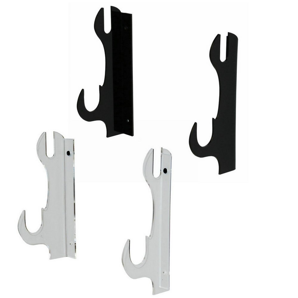 2Pk Acrylic Wall Mount Samurai Sword Hanger Holder Rack Acrylic Wall Mount Sword Hangers (Black or Clear)