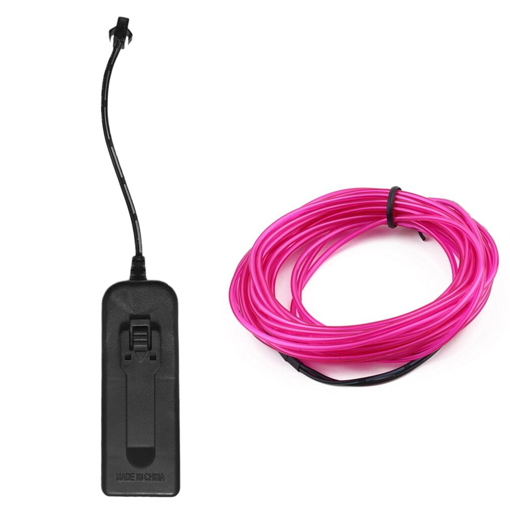 Flexible EL Wire Tube Rope Battery Powered Flexible Neon Light Car Party Wedding Decor With Controller LED Light: purple