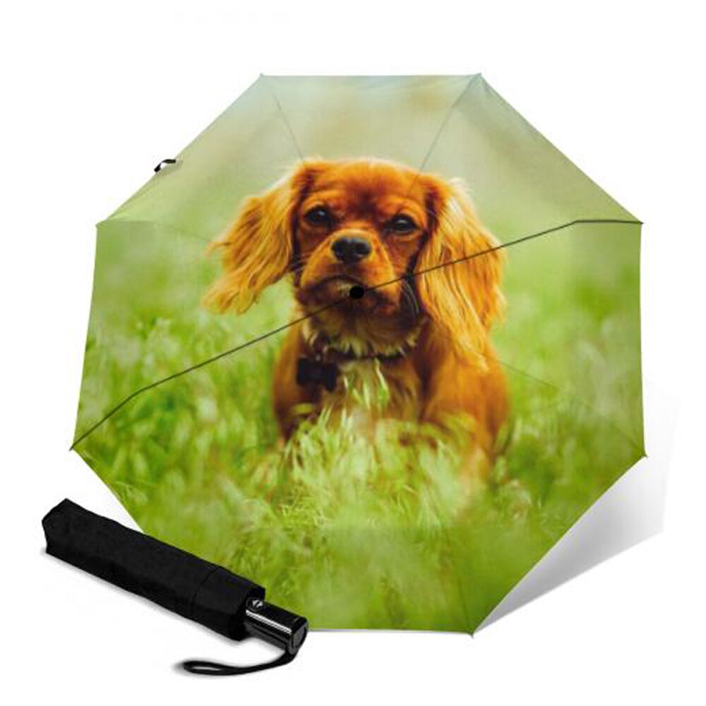 Puppy Dog Folding Automatic Umbrella Sun Girl Parasol Three-fold Umbrella Durable Sun Umbrellas Outdoor Paraguas Parapluie: YSA1186