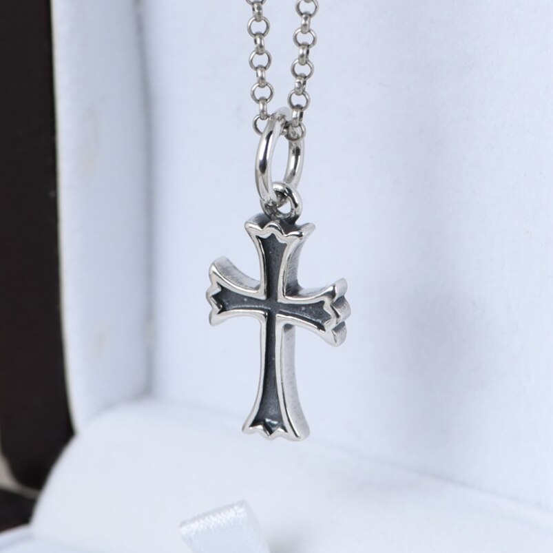 S925 Sterling Zilveren Retro Eenvoudige Kruis Hanger Voor Man Vrouw Echte Zilveren Christus Jezus Kruis Hanger Sieraden