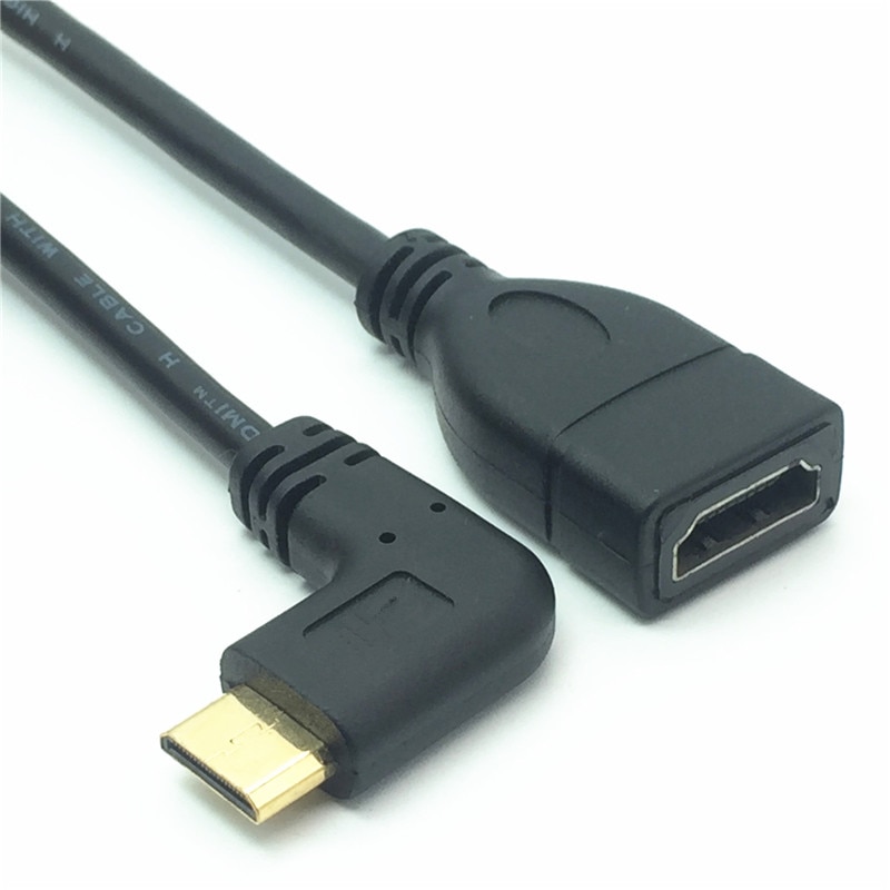 Câble 1080p hdmi vers hdtv mâle vers femelle, adaptateur convertisseur coudé à 90 degrés, connecteur d'extension mf: Gauche
