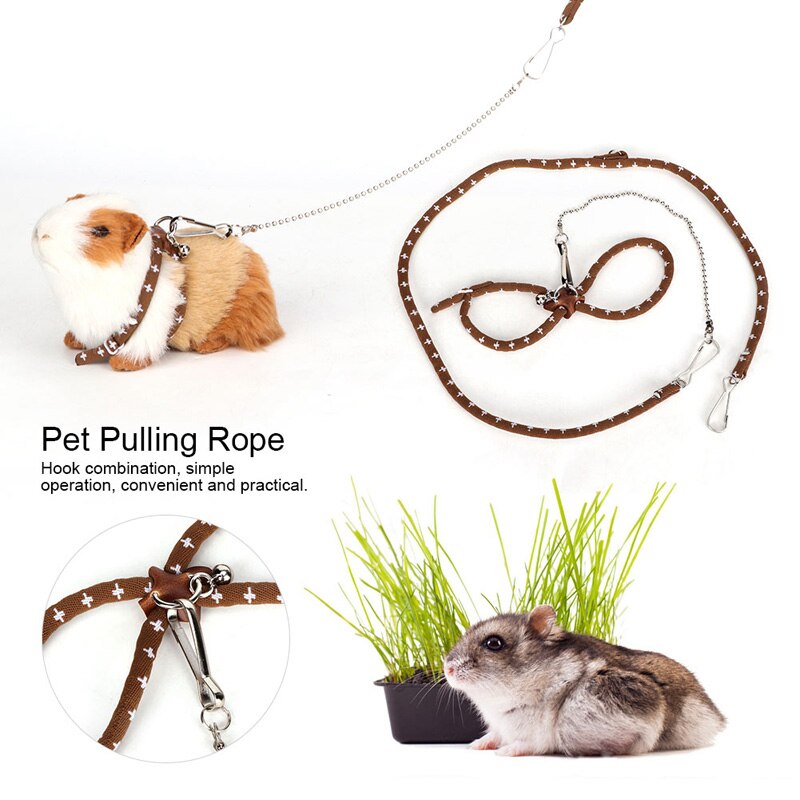 Correa de arnés suave ajustable para mascotas, Collar de pájaro, loro, ratón, hámster, hurones, rata, mascota, conejillo de indias, Correa