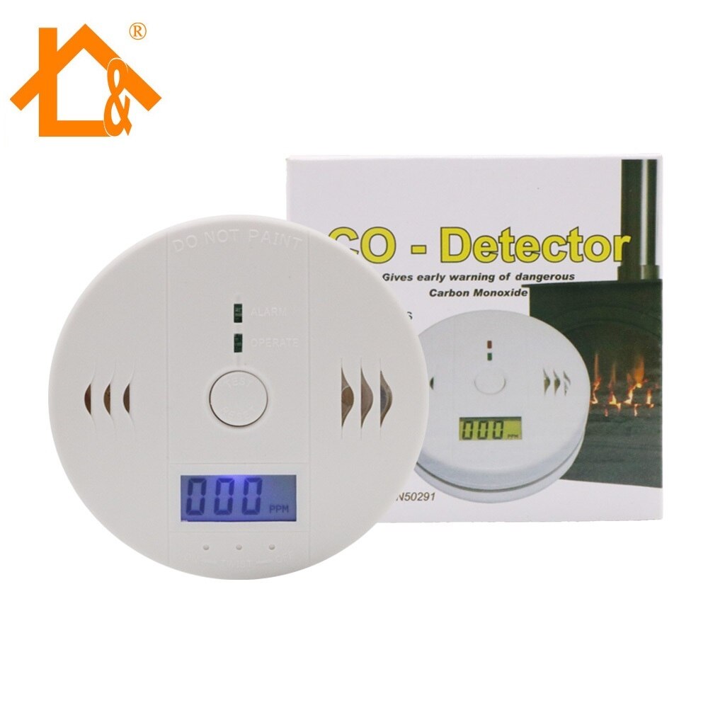 2 PCS LCD CO Sensor alleen Werken Ingebouwde 85dB sirene geluid Onafhankelijke Koolmonoxide Vergiftiging Waarschuwing Alarm Detector