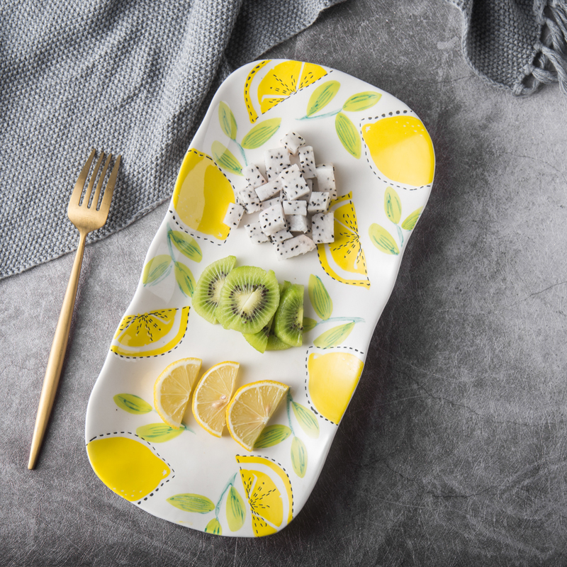 Lemon Pattern Dishes Dishes And Plates Sets Dinner Plates Steak Dish Bone China West Plate Dishes