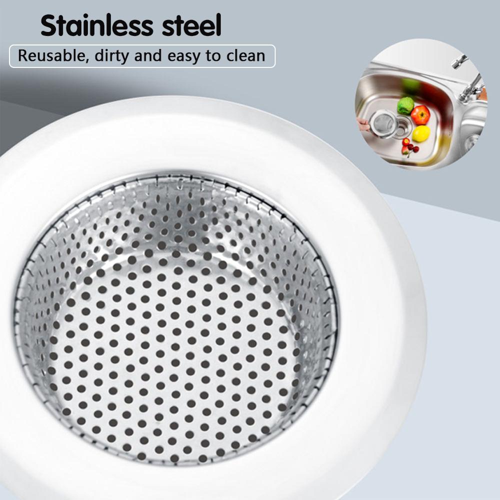 Stainless Steel Kitchen Sinks Strainer Drain Hole Filter Trap Metal Sink Strainer Bath Sink Drain Hair Catcher Food Slag Cleaner