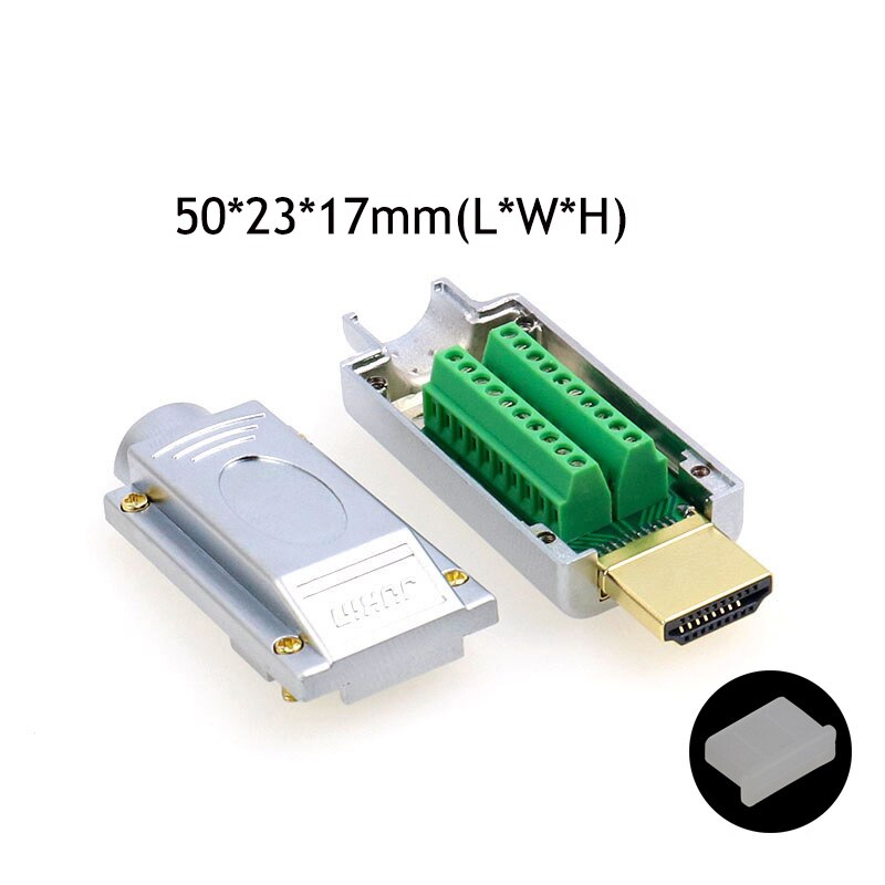 1PCS HDMI-Compatible 2.0 Connector Male Plug Breakout Terminals Solderless / Soldering Modular Computer TV Video Plug W/ Shell: NO.5